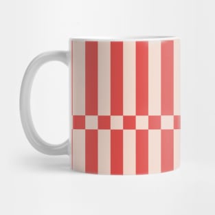 Vertical Red Stripes Pattern Mug